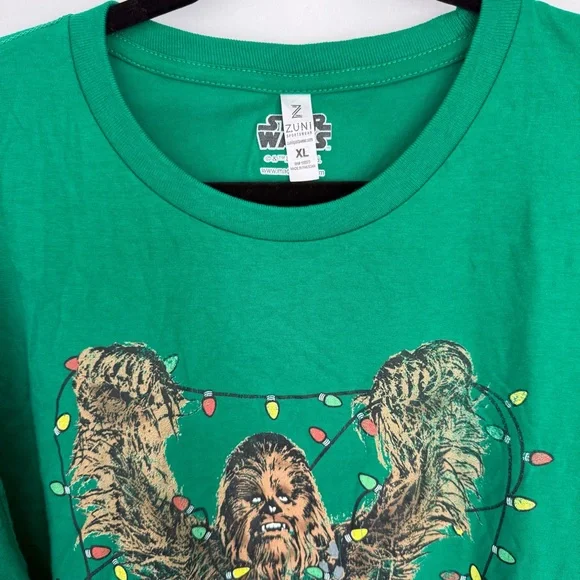 Star Wars Green Chewbacca Holiday Lights Tee - Picture 4 of 10